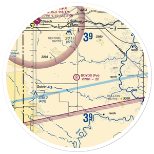 Boyd's Turf Airport (0NA9) VFR Sectional Sticker (30 mile)