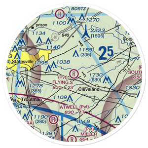 Flying S Ranch Airport (0NC8) VFR Sectional Sticker (20 mile)