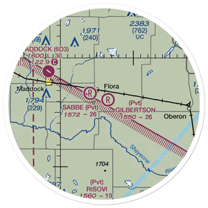Gilbertson Field (0ND0) VFR Sectional Sticker (20 mile)