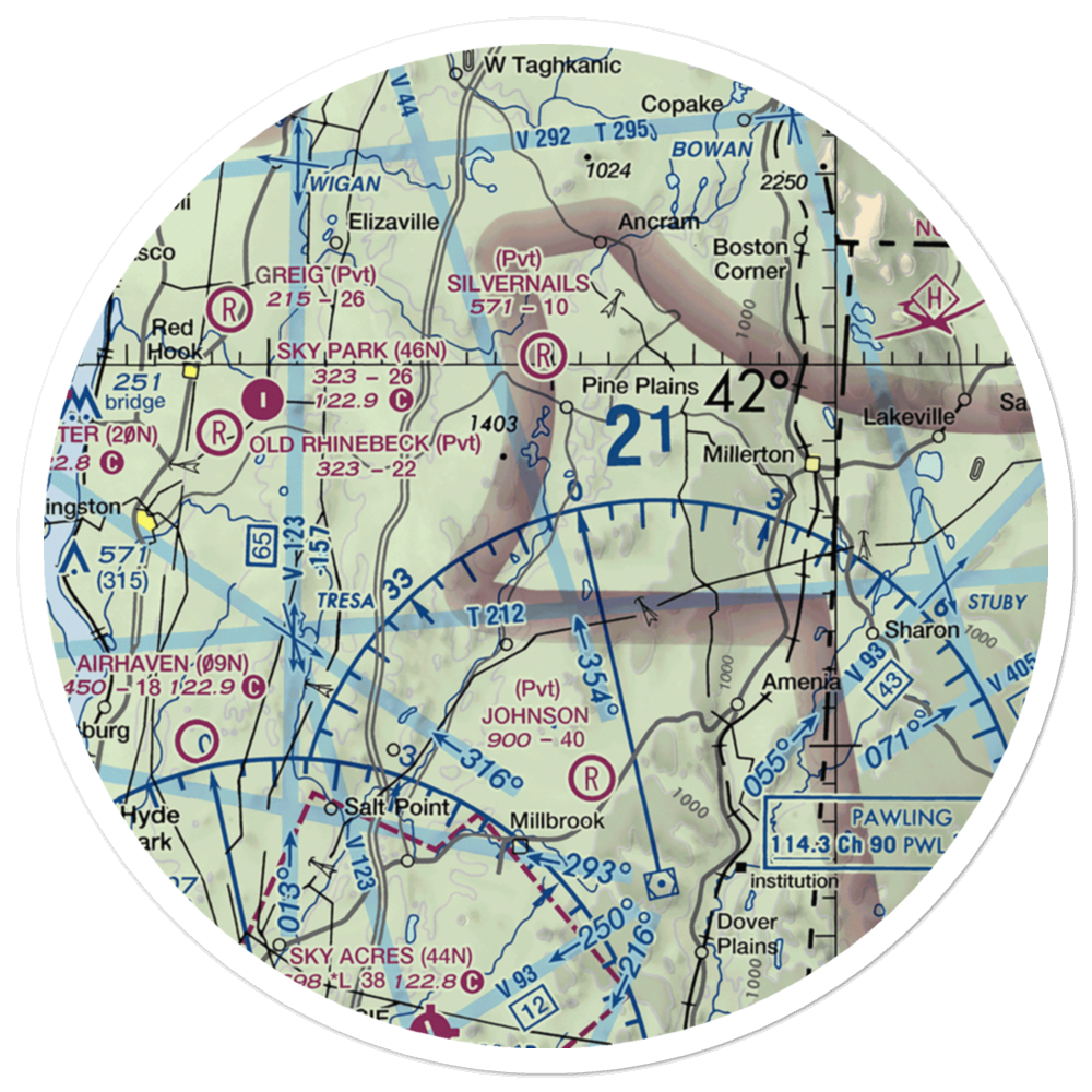 Rocky Reef Farm Airport (0NK8) VFR Sectional Sticker (30 mile) 