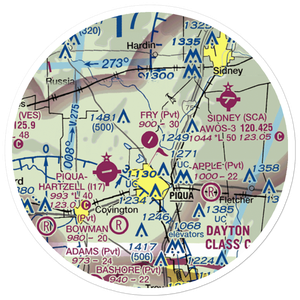 Fry Airport (0OH8) VFR Sectional Sticker (20 mile)