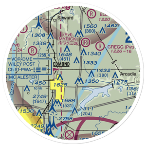 Edmond Airport (0OK0) VFR Sectional Sticker (20 mile)