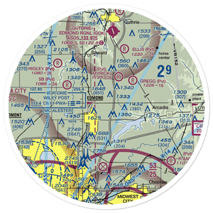 Edmond Airport (0OK0) VFR Sectional Sticker (30 mile)