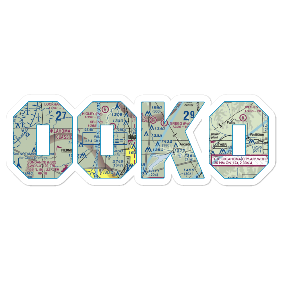 Edmond Airport (0OK0) VFR Sectional Sticker 