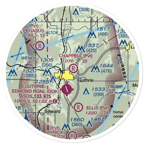 Chappell Airport (0OK5) VFR Sectional Sticker (20 mile)