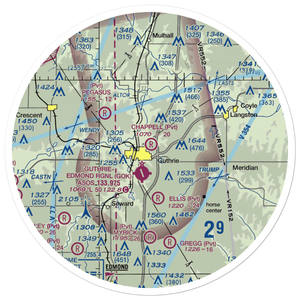 Chappell Airport (0OK5) VFR Sectional Sticker (30 mile)