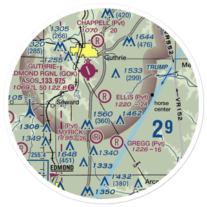 Ellis/Harvey Airport (0OK6) VFR Sectional Sticker (20 mile)