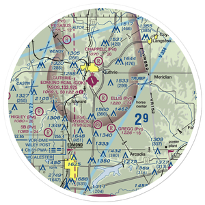 Ellis/Harvey Airport (0OK6) VFR Sectional Sticker (30 mile)