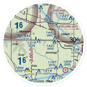 Crystal Airport (0OK9) VFR Sectional Sticker (20 mile)