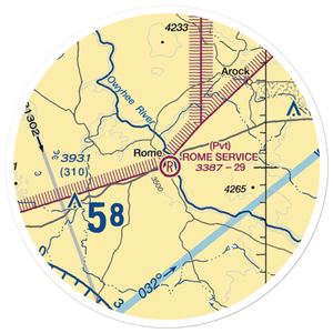 Rome Service Airport (0OR6) VFR Sectional Sticker (20 mile)