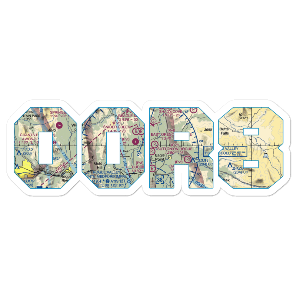 Sutton on Rogue Airport (0OR8) VFR Sectional Sticker 