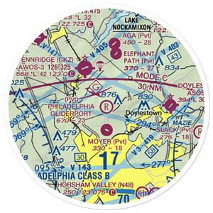 Philadelphia Gliderport (3PA2) VFR Sectional Sticker (20 mile)