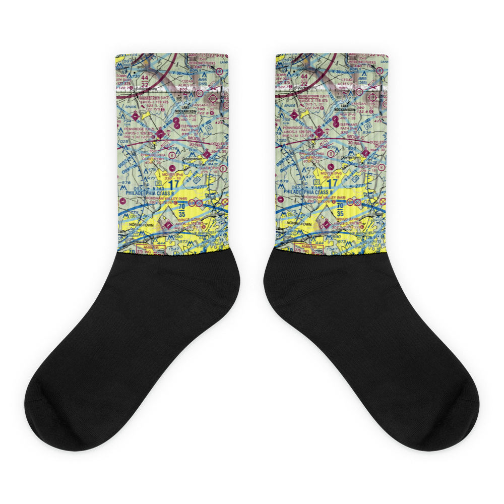 Philadelphia Gliderport (3PA2) VFR Sectional Socks 