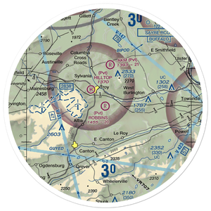 Robbins Farm Airport (0PA3) VFR Sectional Sticker (30 mile)