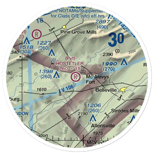 Hostetler Airport (0PA6) VFR Sectional Sticker (20 mile)