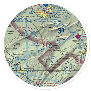Hostetler Airport (0PA6) VFR Sectional Sticker (30 mile)