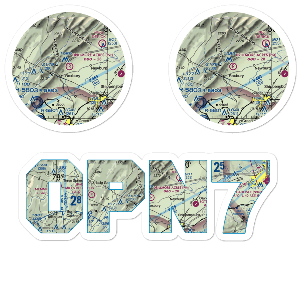 Drillmore Acres Airport (0PN7) VFR Sectional Sticker Pack 
