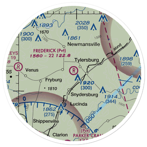 Frederick Airpark (0PS0) VFR Sectional Sticker (20 mile)