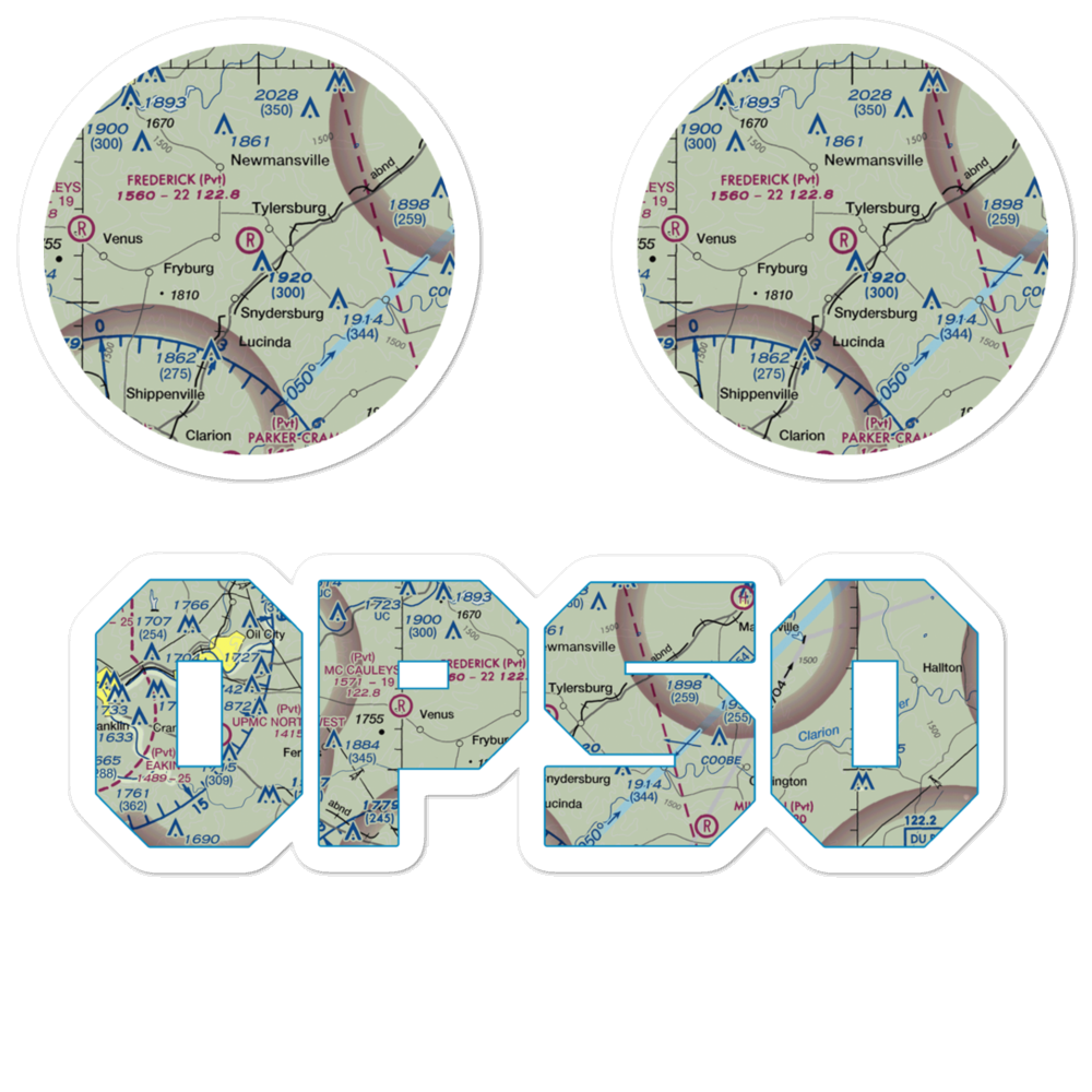 Frederick Airpark (0PS0) VFR Sectional Sticker Pack 