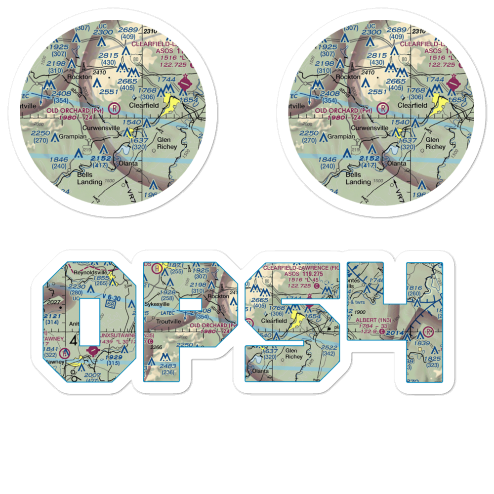 Old Orchard Airport (0PS4) VFR Sectional Sticker Pack 