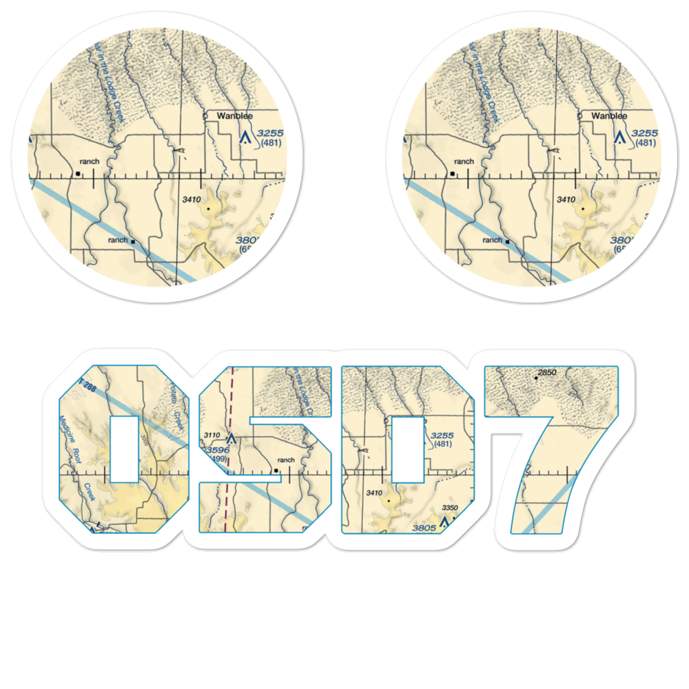 Porch Ranch Airport (0SD7) VFR Sectional Sticker Pack 