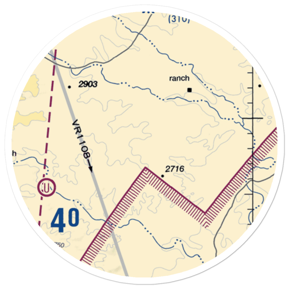 Tate Ranch Airport (0TA3) VFR Sectional Sticker (20 mile) 