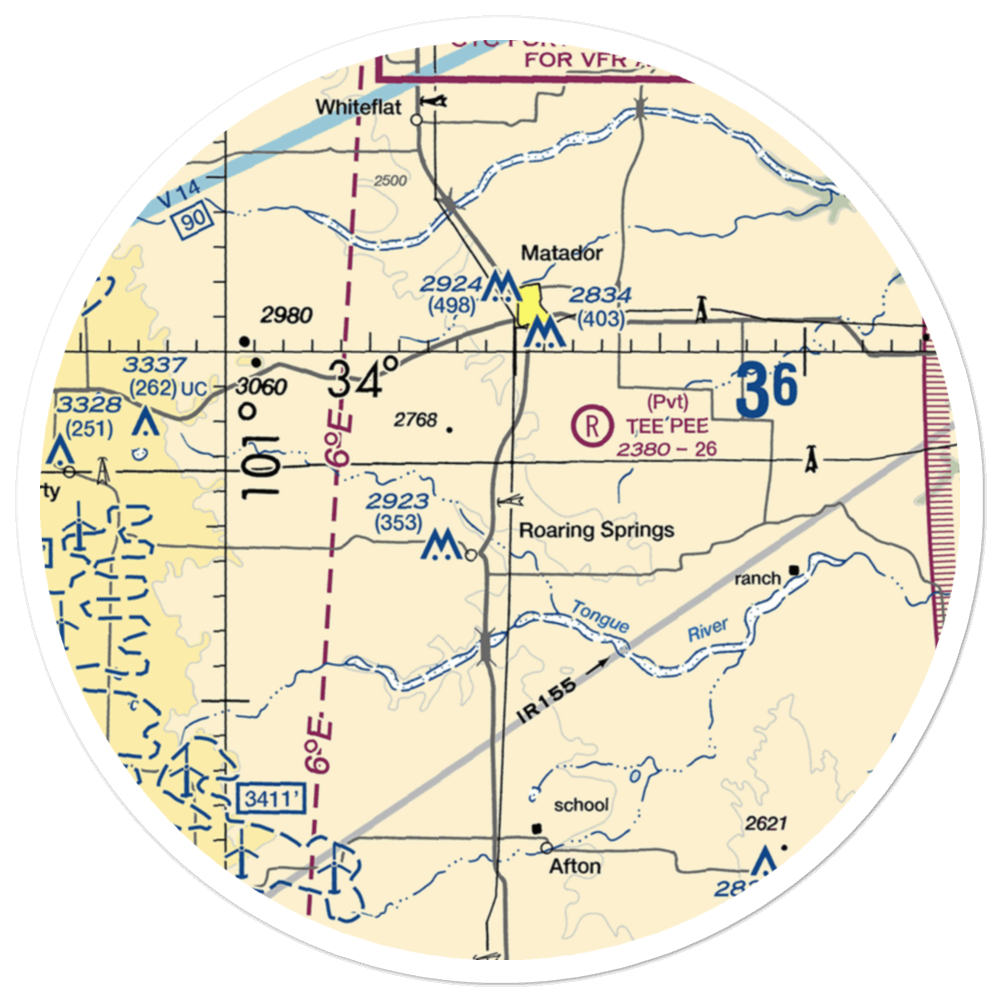 Buzz Field (0TE3) VFR Sectional Sticker (30 mile) 