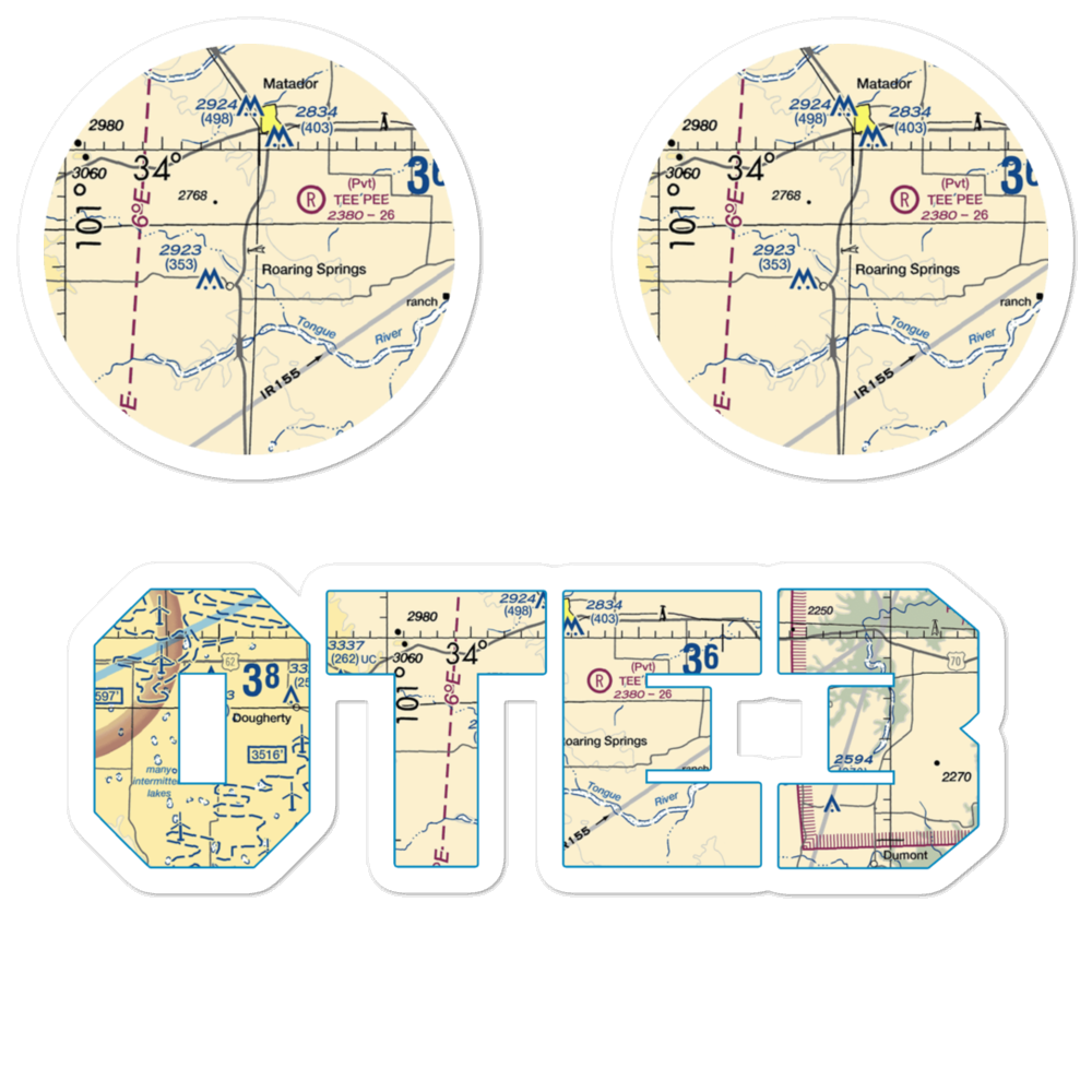 Buzz Field (0TE3) VFR Sectional Sticker Pack 