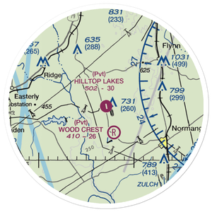 Hilltop Lakes Airport (0TE4) VFR Sectional Sticker (20 mile)