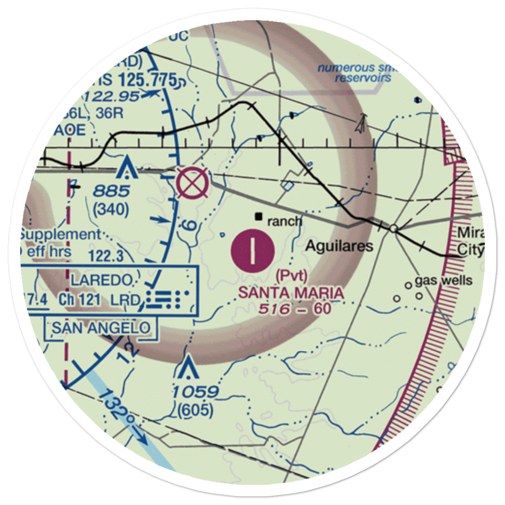 Santa Maria Ranch Airport (0TE5) VFR Sectional Sticker (20 mile) 
