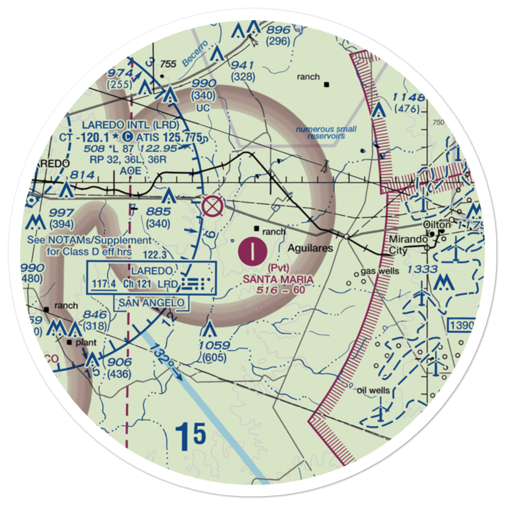 Santa Maria Ranch Airport (0TE5) VFR Sectional Sticker (30 mile) 