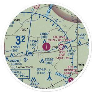 LBJ Ranch Airport (0TE7) VFR Sectional Sticker (20 mile)