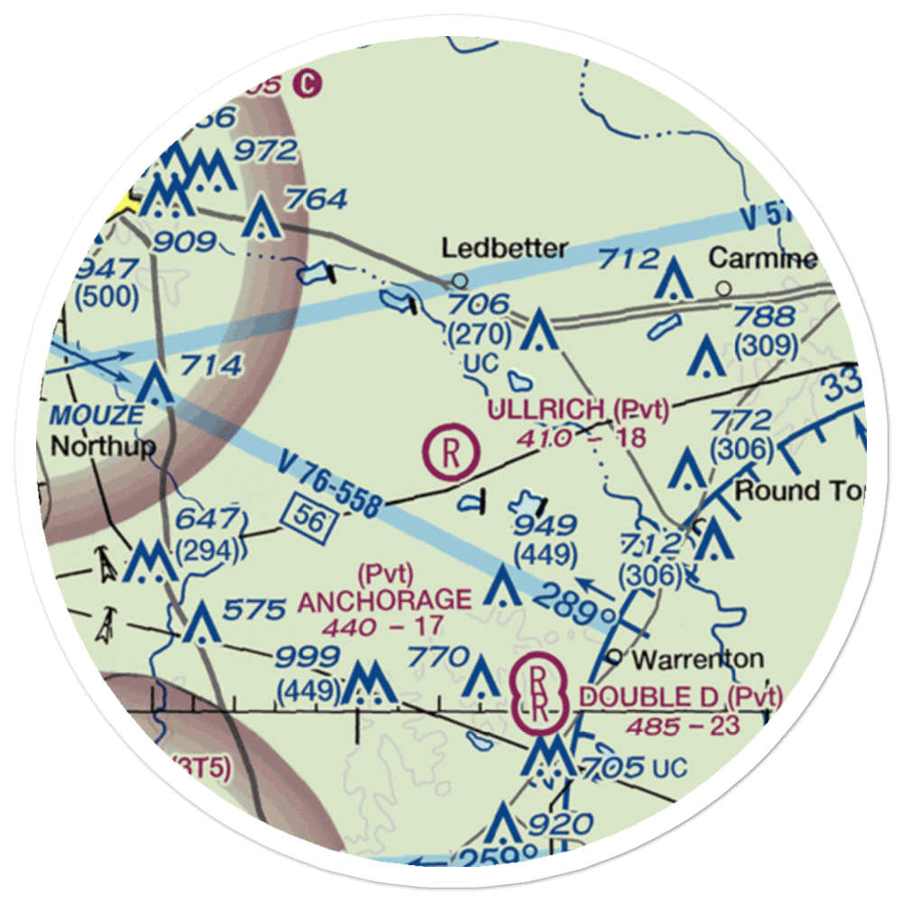 Ullrich Airport (0TS4) VFR Sectional Sticker (20 mile) 