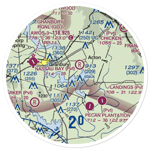 Nassau Bay Airport (0TX0) VFR Sectional Sticker (20 mile)