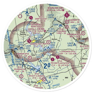 Nassau Bay Airport (0TX0) VFR Sectional Sticker (30 mile)