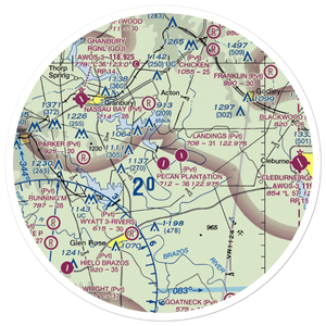 Pecan Plantation Airport (0TX1) VFR Sectional Sticker (30 mile)