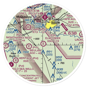 Elm Creek Airpark (0TX6) VFR Sectional Sticker (20 mile)