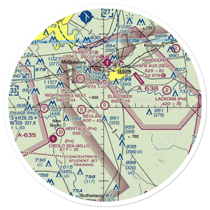Elm Creek Airpark (0TX6) VFR Sectional Sticker (30 mile)