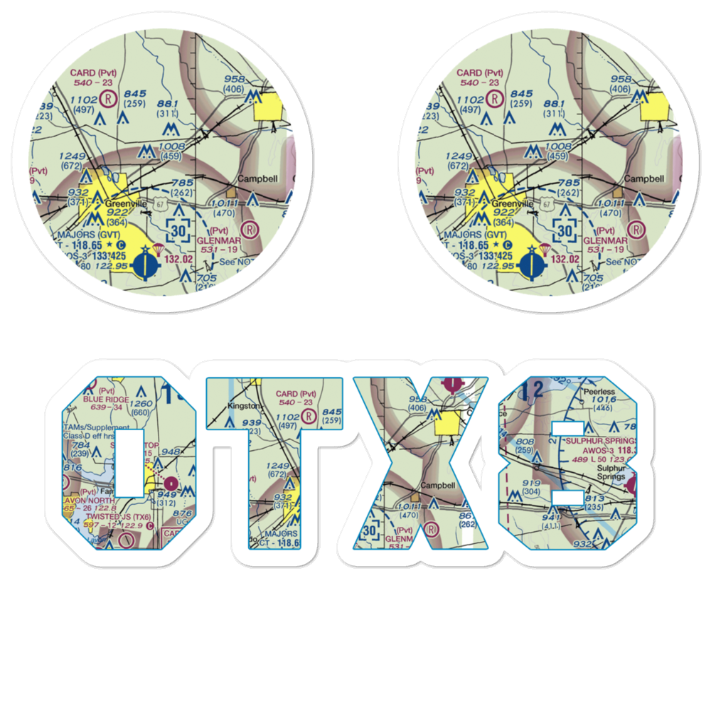 Jacobia Field (0TX8) VFR Sectional Sticker Pack 