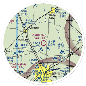Card Aerodrome (0TX9) VFR Sectional Sticker (20 mile)