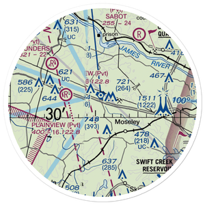 Flatrock Air Strip (0VA7) VFR Sectional Sticker (20 mile)