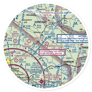 Brooklyn Airport (0VI1) VFR Sectional Sticker (30 mile)