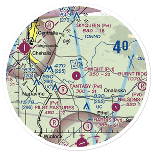 Dwight Field (0WA1) VFR Sectional Sticker (20 mile)