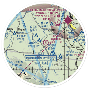 Curtis Airport (0WA2) VFR Sectional Sticker (20 mile)