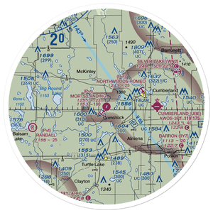 Mort's Landing Airport (0WI1) VFR Sectional Sticker (30 mile)