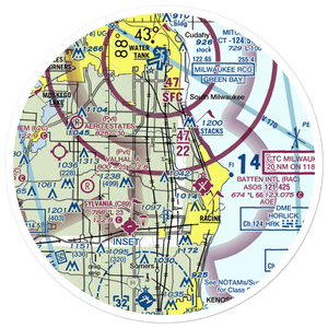 Crash In International Airport (0WI5) VFR Sectional Sticker (30 mile)