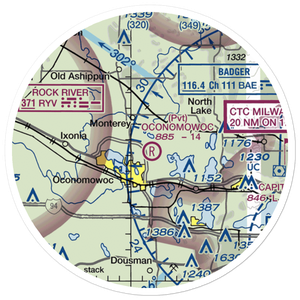 Oconomowoc Airport (0WI8) VFR Sectional Sticker (20 mile)