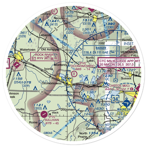 Oconomowoc Airport (0WI8) VFR Sectional Sticker (30 mile)