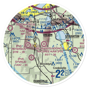 Mc Manus Hoonch-Na-Shee-Kaw Airport (0WI9) VFR Sectional Sticker (20 mile)