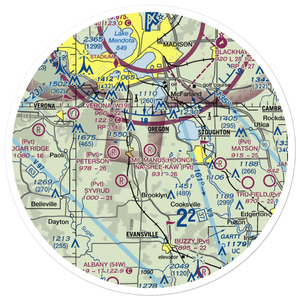 Mc Manus Hoonch-Na-Shee-Kaw Airport (0WI9) VFR Sectional Sticker (30 mile)